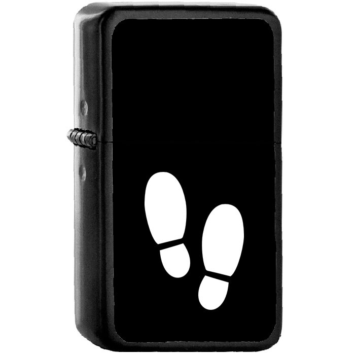 Footsteps Silhouette Variant - Oil Windproof Black Lighters Briquet Encendedor
