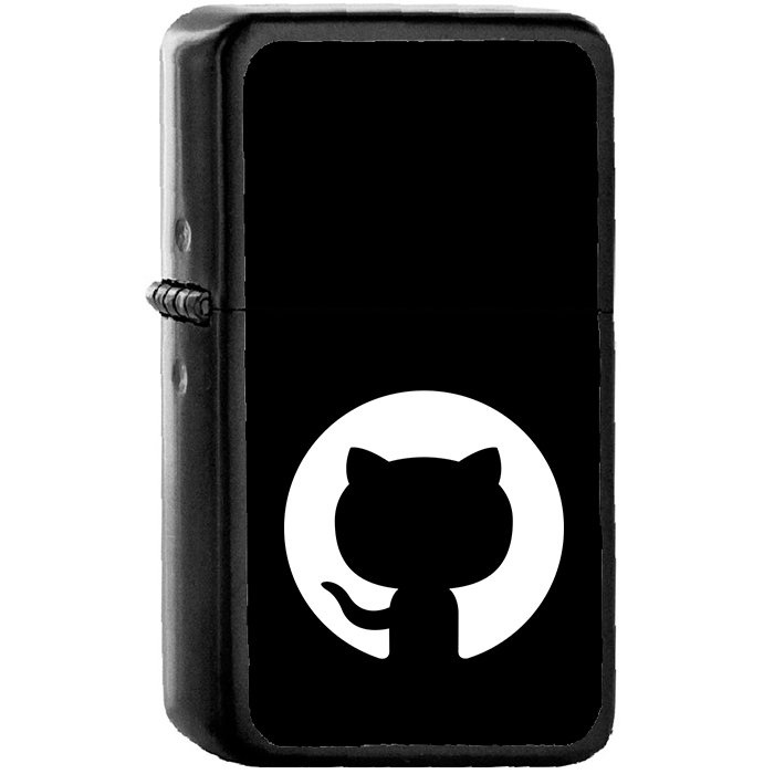 Github - Oil Windproof Black Lighters Briquet Encendedor