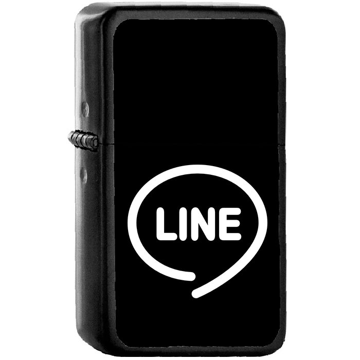Line Logo - Oil Windproof Black Lighters Briquet Encendedor