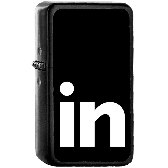 Linkedin - Oil Windproof Black Lighters Briquet Encendedor