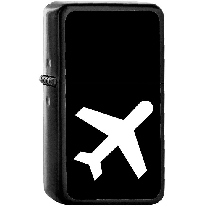 Plane - Oil Windproof Black Lighters Briquet Encendedor