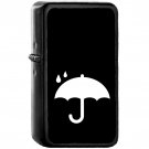 Protection Symbol Of Opened Umbrella Silhouette Under Raindrops - Oil Windproof Black Lighters Briquet Encendedor