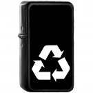 Recycle Symbol Of Three Arrows - Oil Windproof Black Lighters Briquet Encendedor