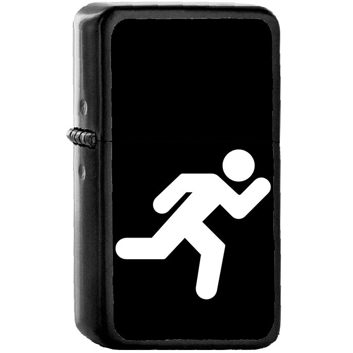 Running - Oil Windproof Black Lighters Briquet Encendedor