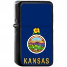 Flag of Kansas State / United States - Oil Windproof Black Lighters Briquet Encendedor