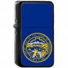 Flag of Nebraska State / United States - Oil Windproof Black Lighters Briquet Encendedor