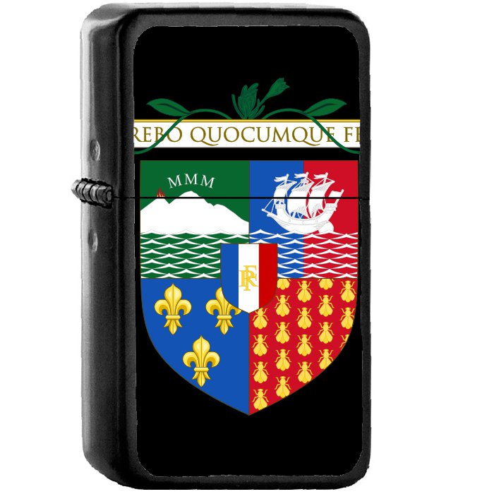 Armoiries R&Atilde;&copy;union - Oil Windproof Black Lighters Briquet Encendedor