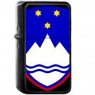 Coat of arms of Slovenia - Oil Windproof Black Lighters Briquet Encendedor