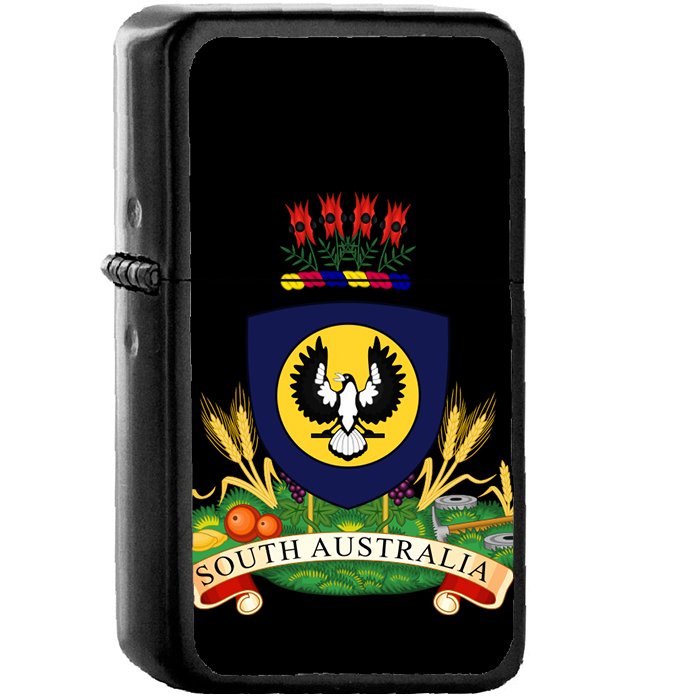 Coat of arms of South Australia Oil Windproof Black Lighters Briquet Encendedor