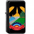 Emblem of Laos - Oil Windproof Black Lighters Briquet Encendedor