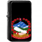 Emblem of Nepal - Oil Windproof Black Lighters Briquet Encendedor