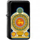 Emblem of Sri Lanka - Oil Windproof Black Lighters Briquet Encendedor