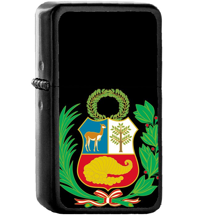 Escudo de armas del Per&Atilde;&ordm; - Oil Windproof Black Lighters Briquet Encendedor