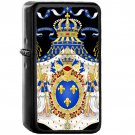 Grand Royal Coat of Arms of France - Oil Windproof Black Lighters Briquet Encendedor