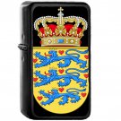 National Coat of arms of Denmark - Oil Windproof Black Lighters Briquet Encendedor