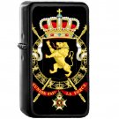 State Coat of Arms of Belgium - Oil Windproof Black Lighters Briquet Encendedor