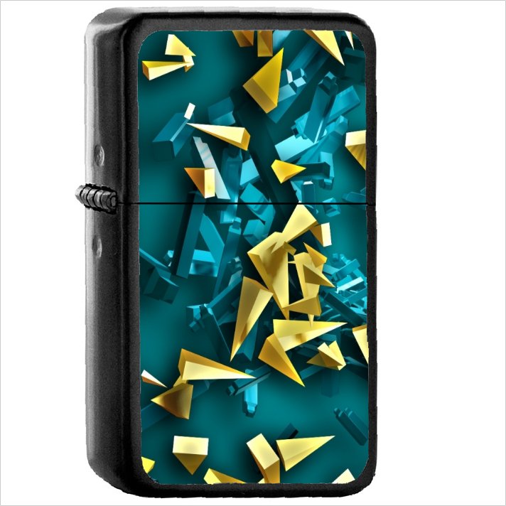 Abstract 3D Oil Windproof Black Lighter Briquet Encendedor L1244