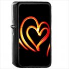 Abstract Black Heart Love Oil Windproof Black Lighter Briquet Encendedor L1488