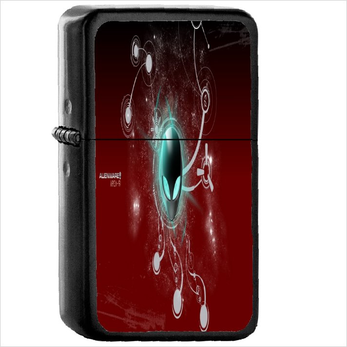 Alienware Oil Windproof Black Lighter Briquet Encendedor L42