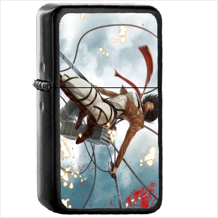 Anime Attack On Titan Oil Windproof Black Lighter Briquet Encendedor L2421