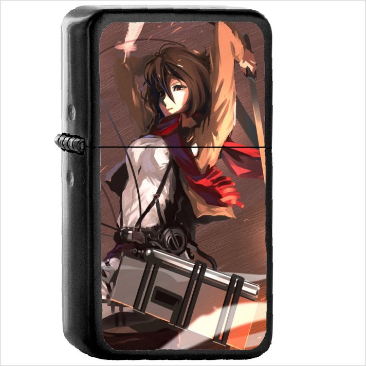 Anime Attack On Titan Oil Windproof Black Lighter Briquet Encendedor L2422