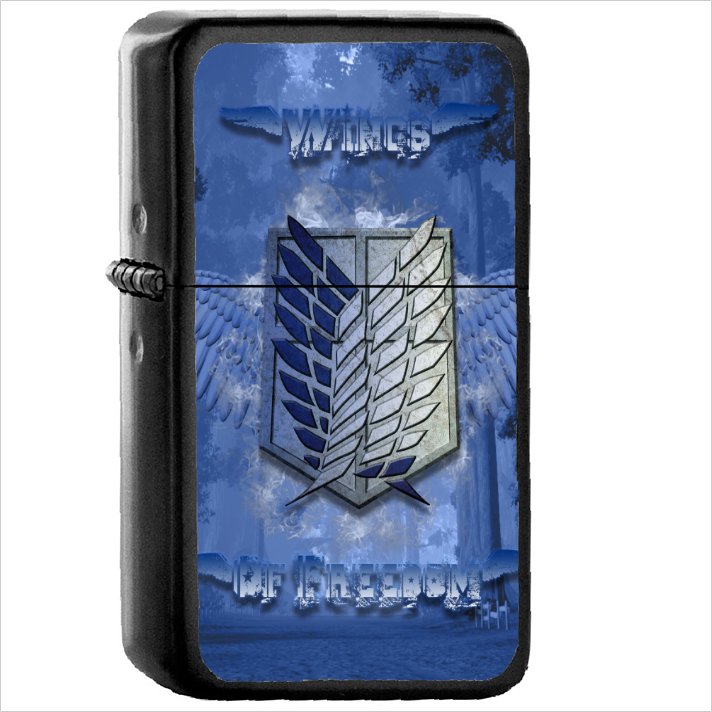 Anime Attack On Titan Oil Windproof Black Lighter Briquet Encendedor L2569