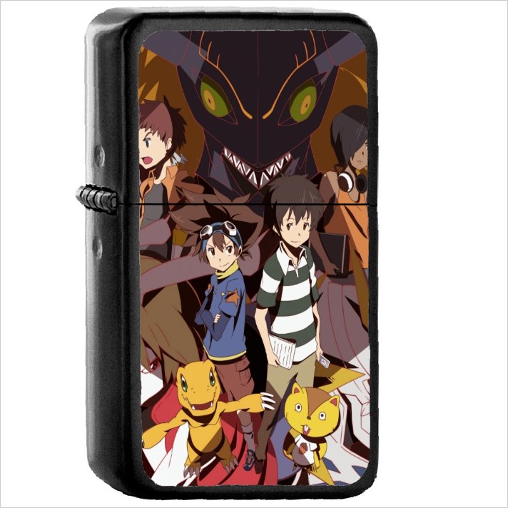 Anime Crossover Oil Windproof Black Lighter Briquet Encendedor L847