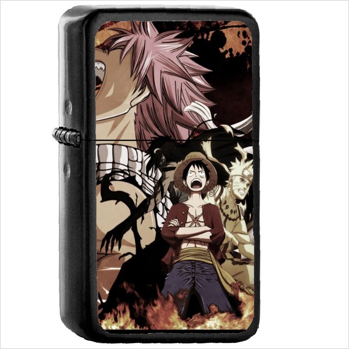 Anime Crossover Oil Windproof Black Lighter Briquet Encendedor L2527