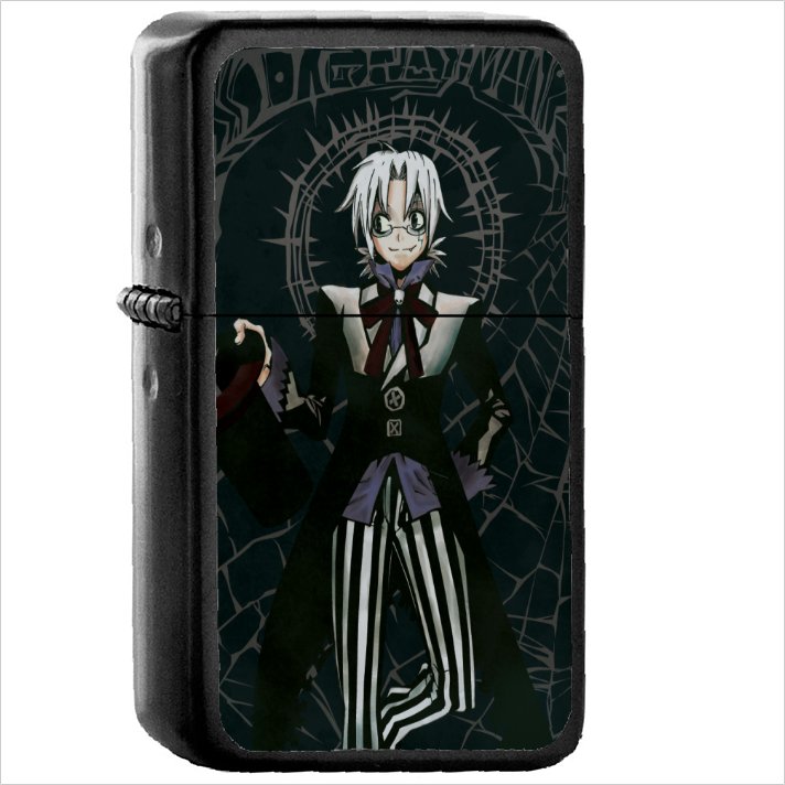 Anime D.Gray-man Oil Windproof Black Lighter Briquet Encendedor L2534