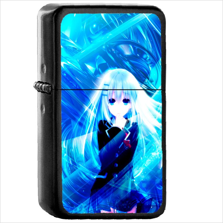 Anime Date A Live Oil Windproof Black Lighter Briquet Encendedor L2551