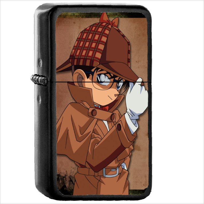 Anime Detective Conan Oil Windproof Black Lighter Briquet Encendedor L3088