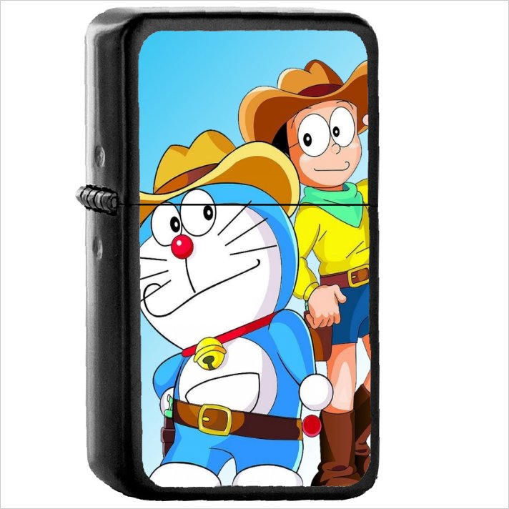 Anime Doraemon Oil Windproof Black Lighter Briquet Encendedor L3226