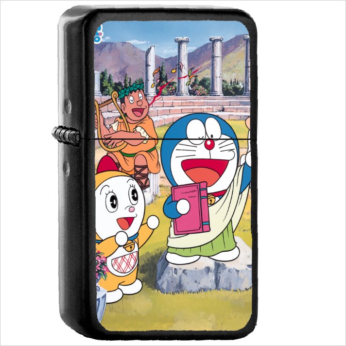 Anime Doraemon Oil Windproof Black Lighter Briquet Encendedor L3232