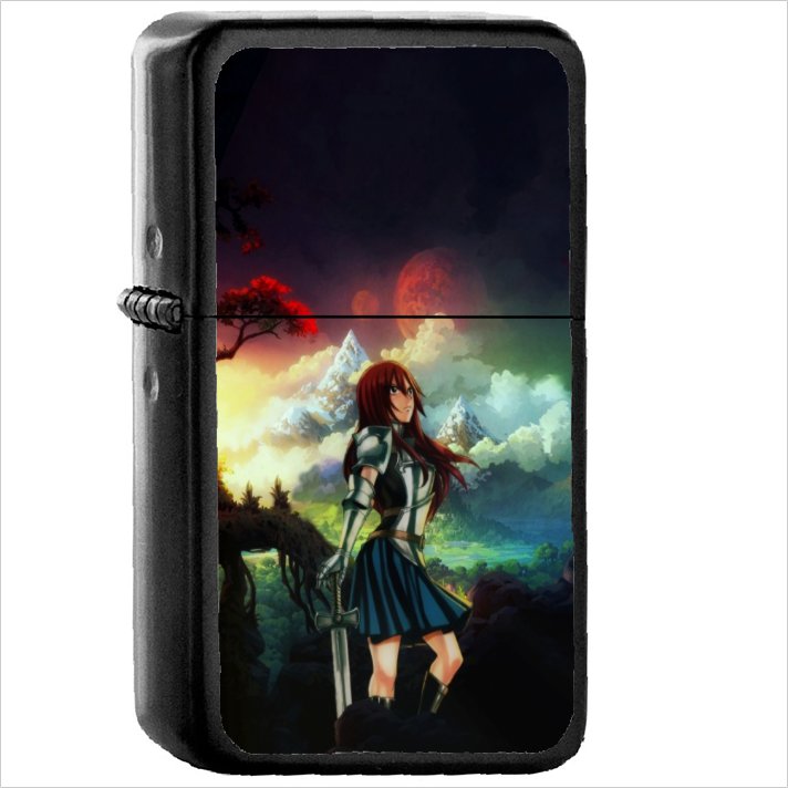 Anime Fairy Tail Oil Windproof Black Lighter Briquet Encendedor L858