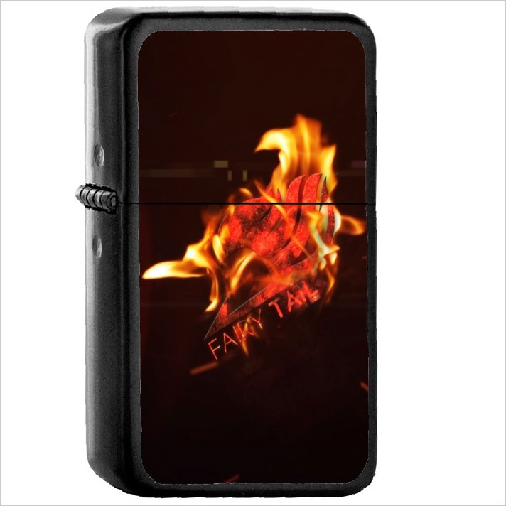 Anime Fairy Tail Oil Windproof Black Lighter Briquet Encendedor L1086