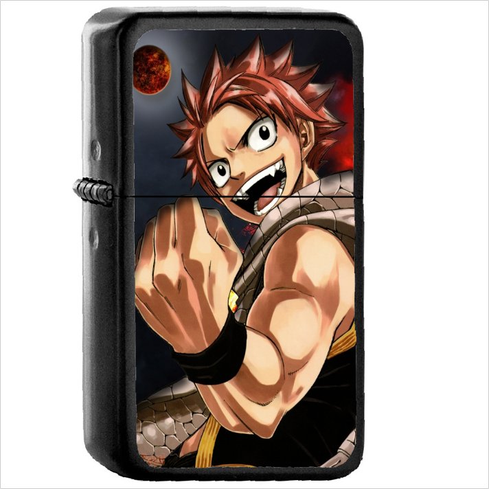 Anime Fairy Tail Oil Windproof Black Lighter Briquet Encendedor L1350