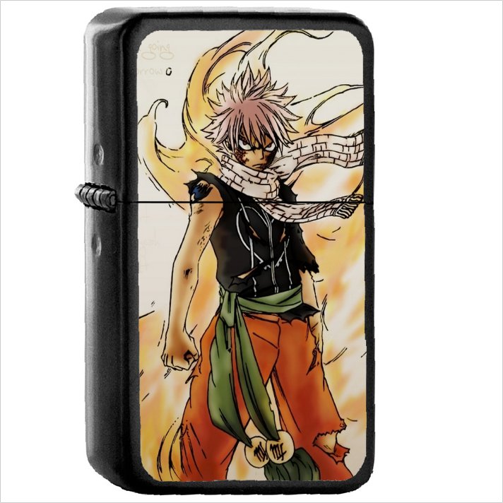 Anime Fairy Tail Oil Windproof Black Lighter Briquet Encendedor L2501