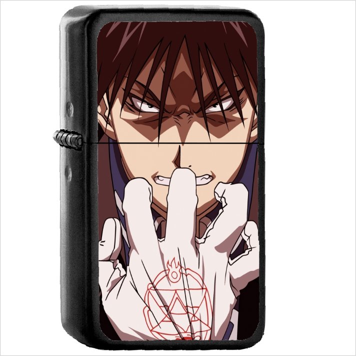 Anime FullMetal Alchemist Fullmetal Alchemist Oil Windproof Black Lighter Briquet Encendedor L1347