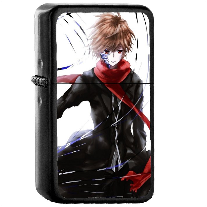 Anime Guilty Crown Oil Windproof Black Lighter Briquet Encendedor L2174