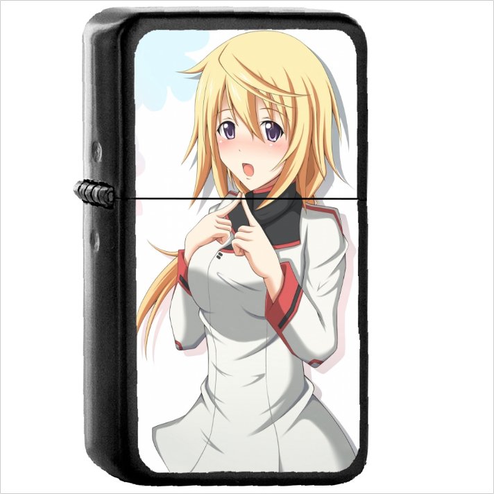 Anime Infinite Stratos Oil Windproof Black Lighter Briquet Encendedor L2170