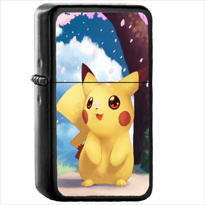 Anime Pok&Atilde;&copy;mon Oil Windproof Black Lighter Briquet Encendedor L1995