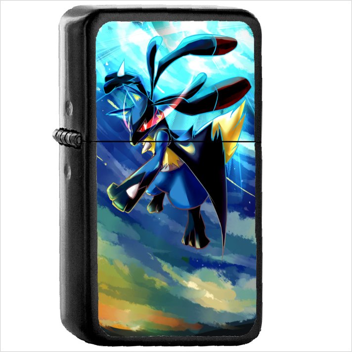 Anime Pok&Atilde;&copy;mon Oil Windproof Black Lighter Briquet Encendedor L2778