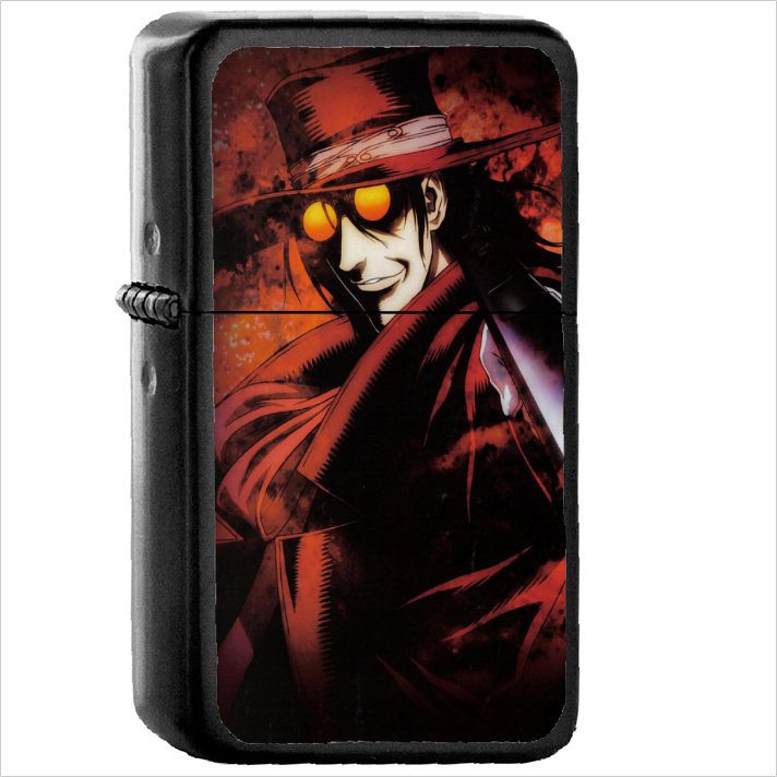 Anime Hellsing Oil Windproof Black Lighter Briquet Encendedor L2624