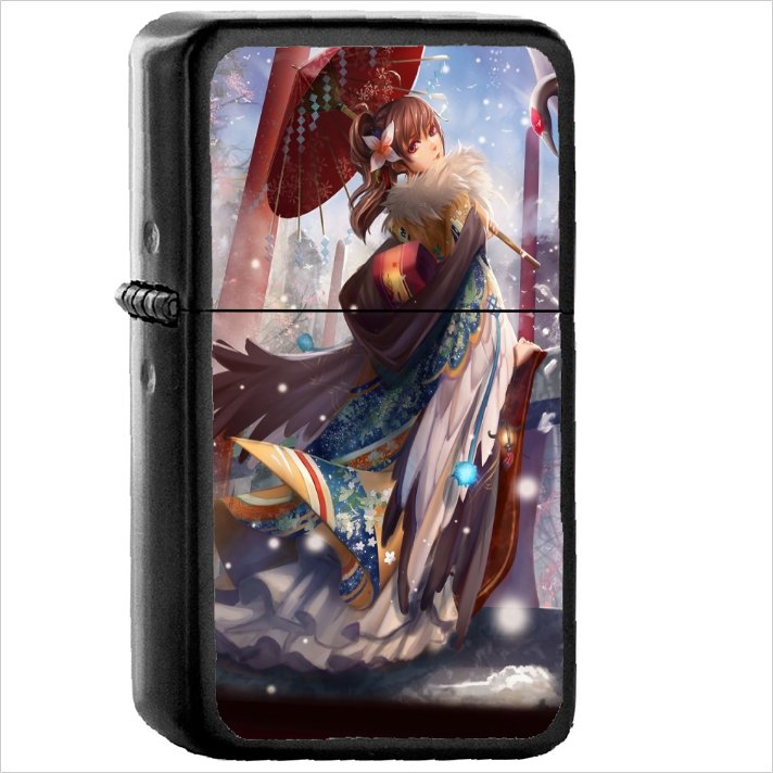 Anime Original Oil Windproof Black Lighter Briquet Encendedor L916