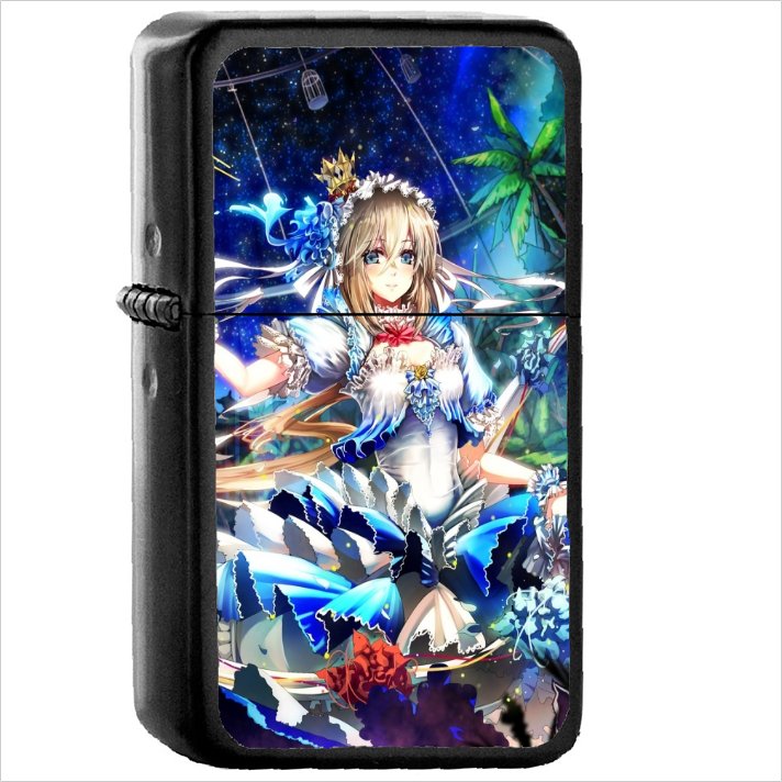 Anime Original Oil Windproof Black Lighter Briquet Encendedor L2206