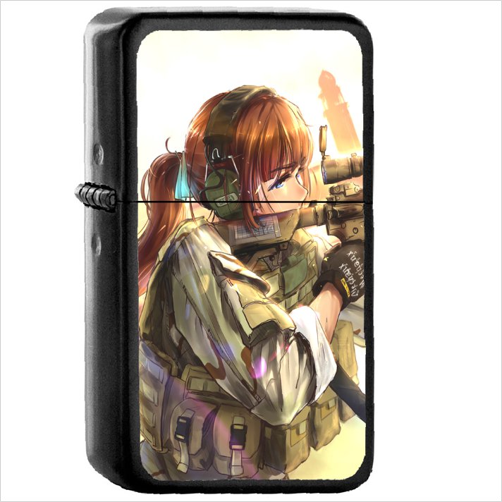 Anime Original Oil Windproof Black Lighter Briquet Encendedor L3455