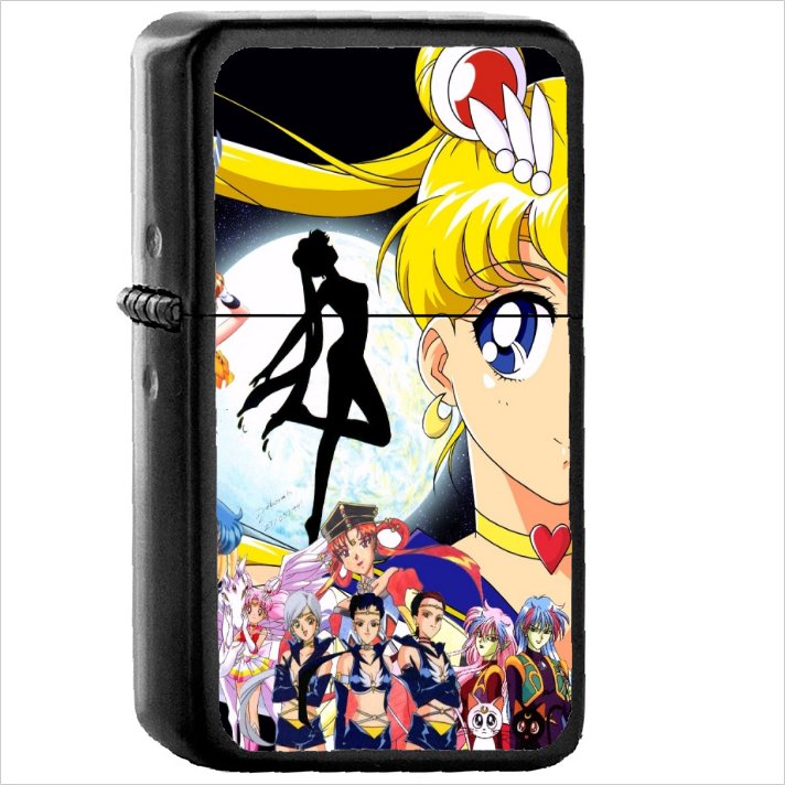Anime Sailor Moon Oil Windproof Black Lighter Briquet Encendedor L1706