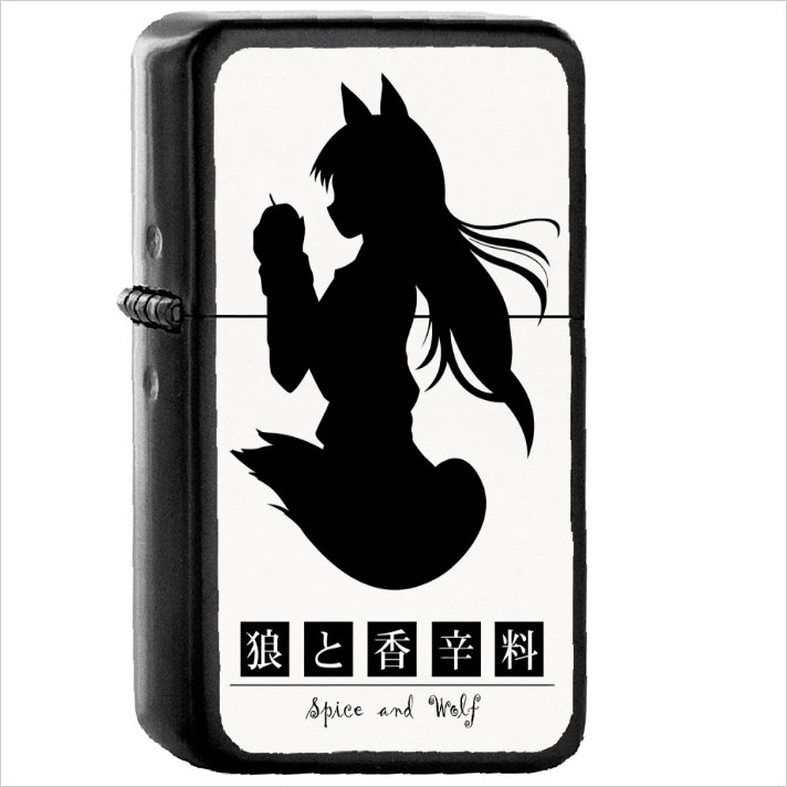 Anime Spice and Wolf Oil Windproof Black Lighter Briquet Encendedor L2878