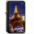 Eiffel Tower Monuments Oil Windproof Black Lighter Briquet Encendedor L559