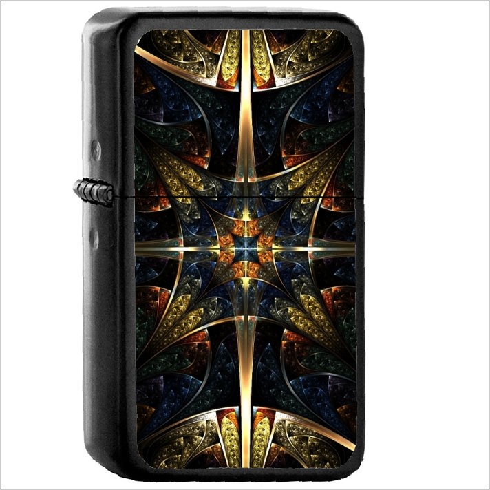 Fractal Oil Windproof Black Lighter Briquet Encendedor L329
